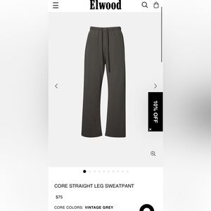 Elwood Core Straight Leg Sweatpant Vintage Grey